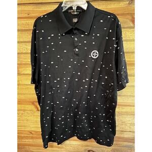 Tiger Woods Nike Golf Polo XL Black Double Mercerized NWOT Textured